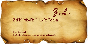 Zámbó Lúcia névjegykártya